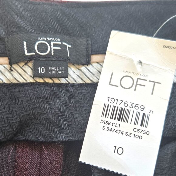 NWT Ann Taylor Loft Size 10 Julie Trousers Plum Slightly Flare Leg Womens Pants - Picture 9 of 10